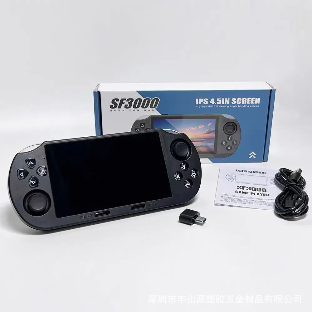 Sf3000 1.5W+ Games Retro Video Portable Handheld Game Player SF3000 4.5 Inch Screen Handheld Game Console for PS1/GBA/SFC/MAME