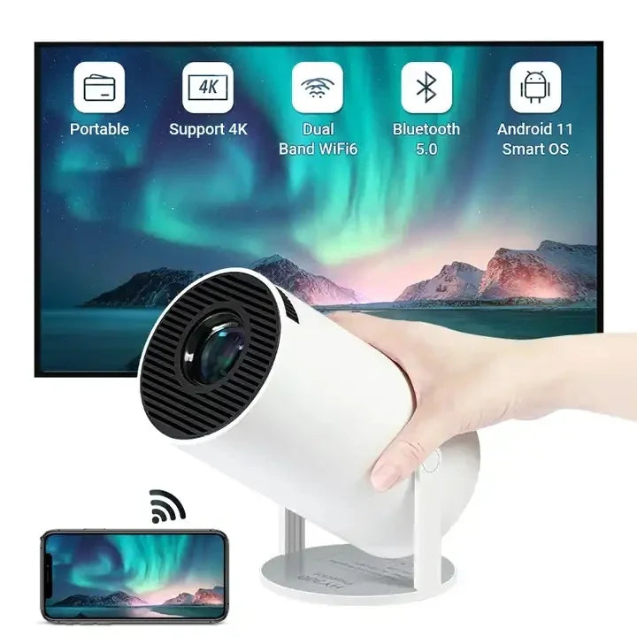 Factory Wholesale HY300 PRO Full Hd Home Theater Projector Smart Android 11 4K Video Projector Portable Mini Projector