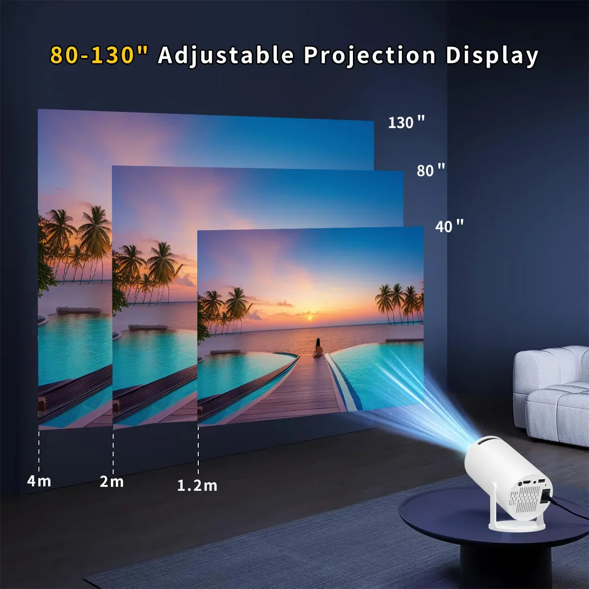 Factory Wholesale HY300 PRO Full Hd Home Theater Projector Smart Android 11 4K Video Projector Portable Mini Projector
