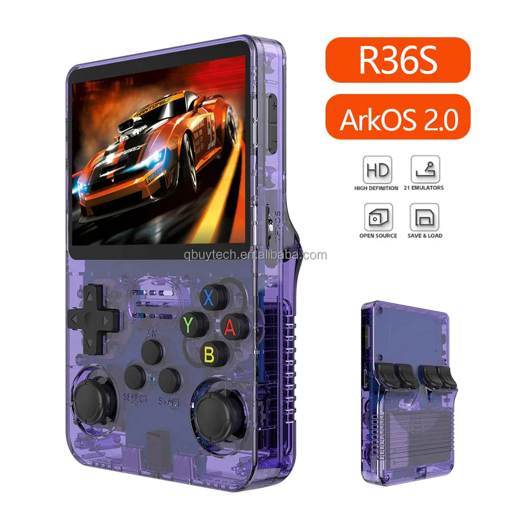 2025 Arkos 2.0 R36S 3.5 Inch Retro Handheld Game Console R36S Open Source Linux 64GB PSP N64 Handheld Pocket Video Games Player