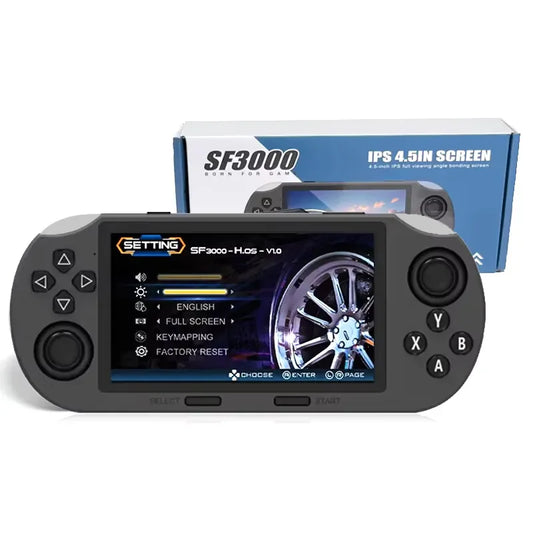Sf3000 1.5W+ Games Retro Video Portable Handheld Game Player SF3000 4.5 Inch Screen Handheld Game Console for PS1/GBA/SFC/MAME